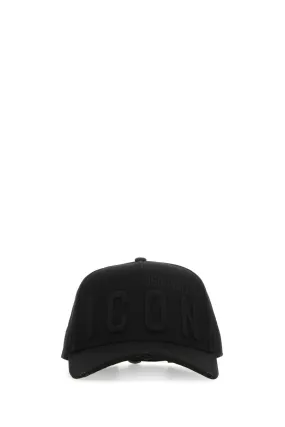 Dsquared Black Gabardine Baseball Cap