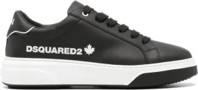 DSQUARED2 Bumper lace-up leather sneakers Black