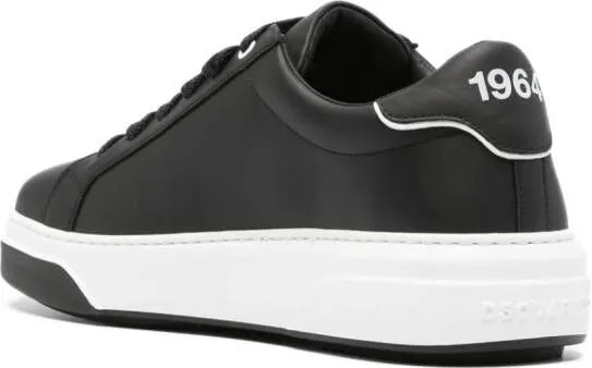 DSQUARED2 Bumper lace-up leather sneakers Black