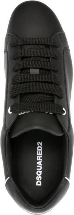 DSQUARED2 Bumper lace-up leather sneakers Black