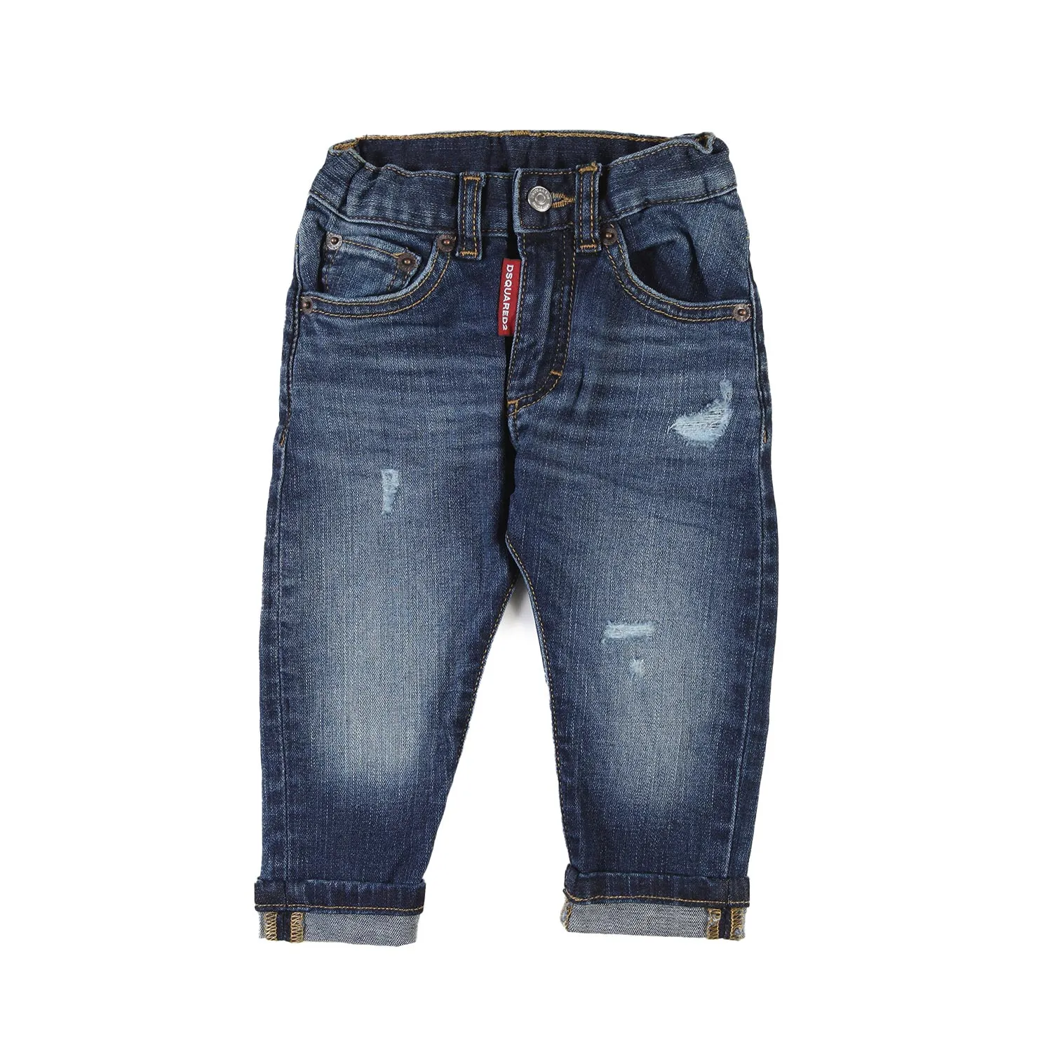 Dsquared2 Dsq2 Medium Blue Washed Jeans For Little Boys