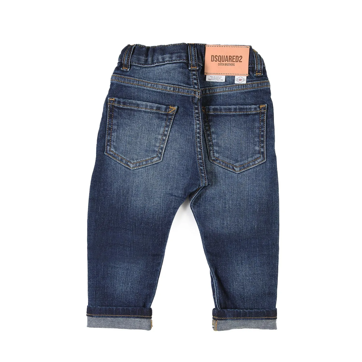 Dsquared2 Dsq2 Medium Blue Washed Jeans For Little Boys