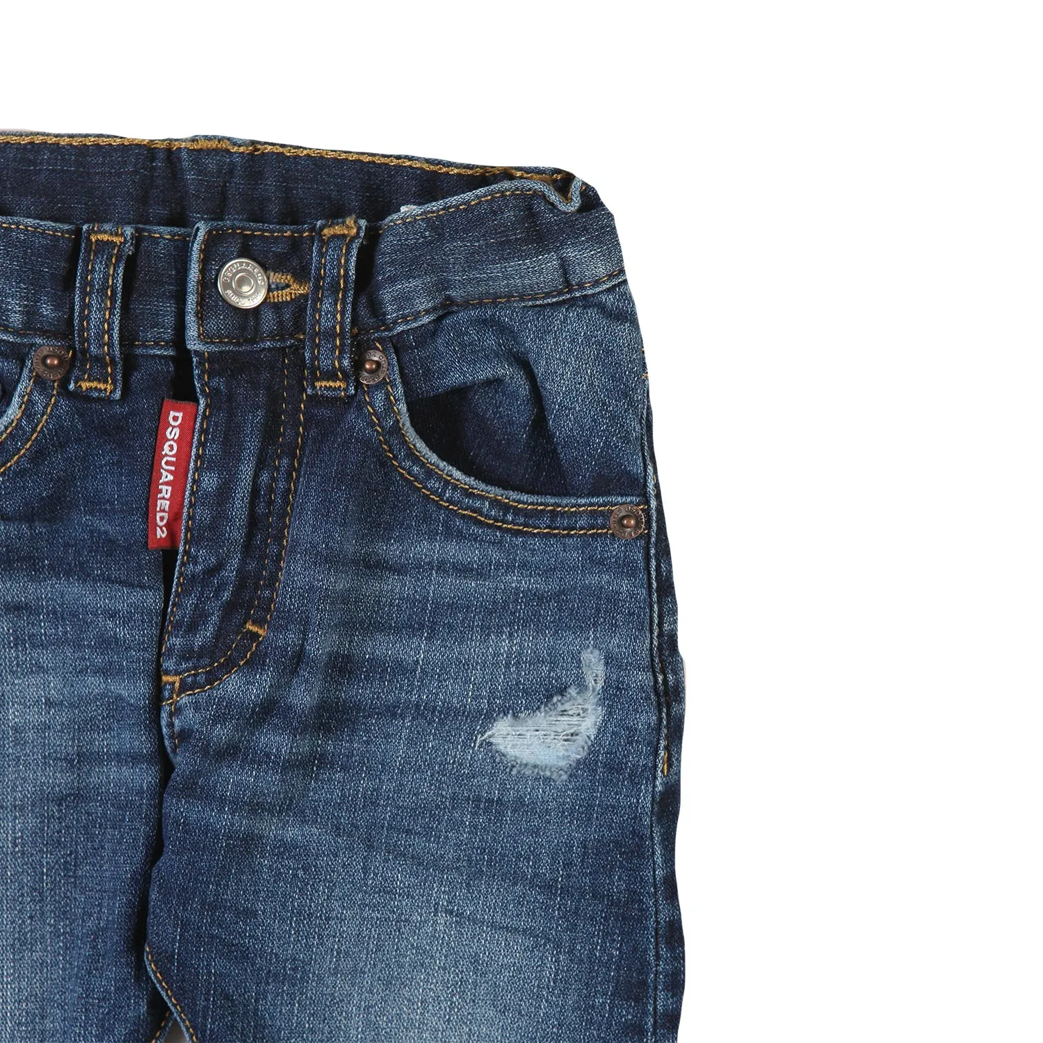 Dsquared2 Dsq2 Medium Blue Washed Jeans For Little Boys