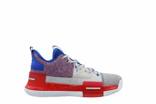 [e94451] mens peak taichi flash lw lt melange grey blue red basketball sneakers