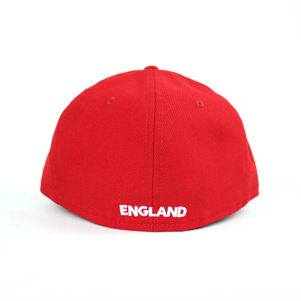 England Soccer Crest New Era 59Fifty Fitted Hat (Red Gray Under Brim)