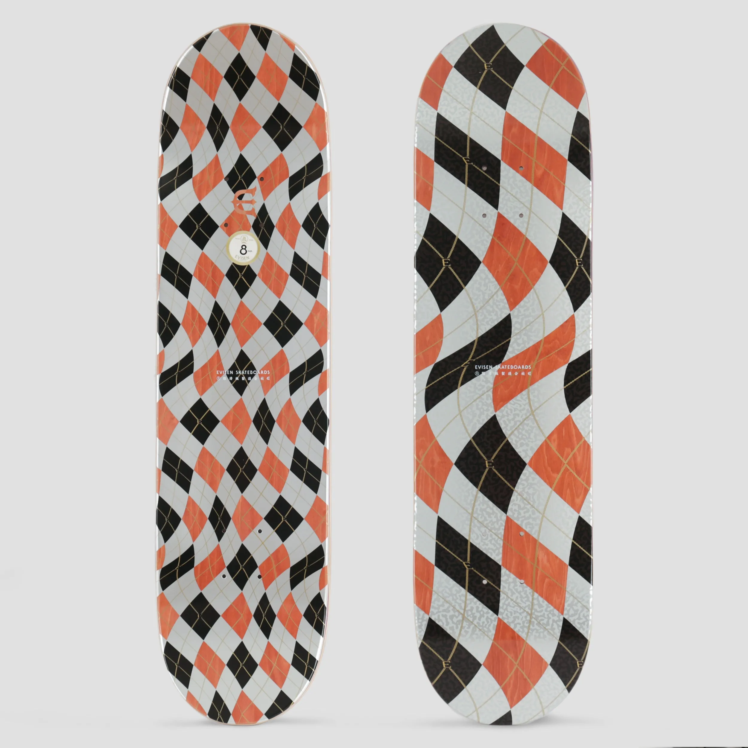 Evisen 8.0 Bent Argyle Skateboard Deck