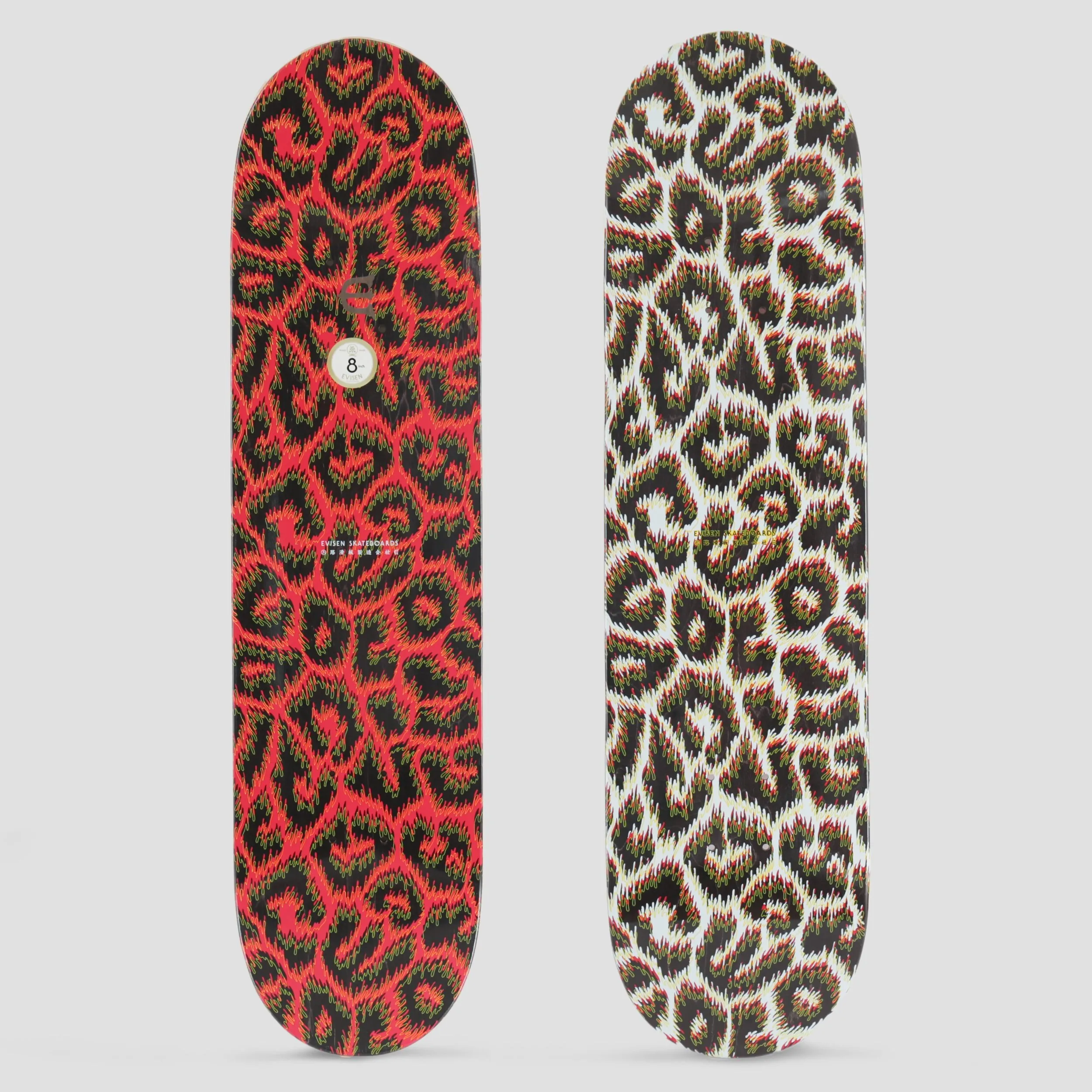 Evisen 8.0 Fire Leopard Skateboard Deck