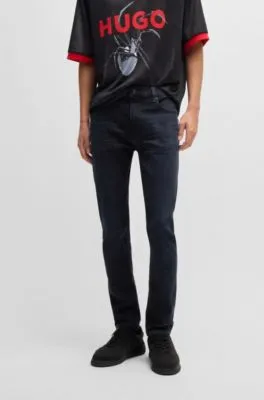 Extra-slim-fit jeans in blue-black stretch denim