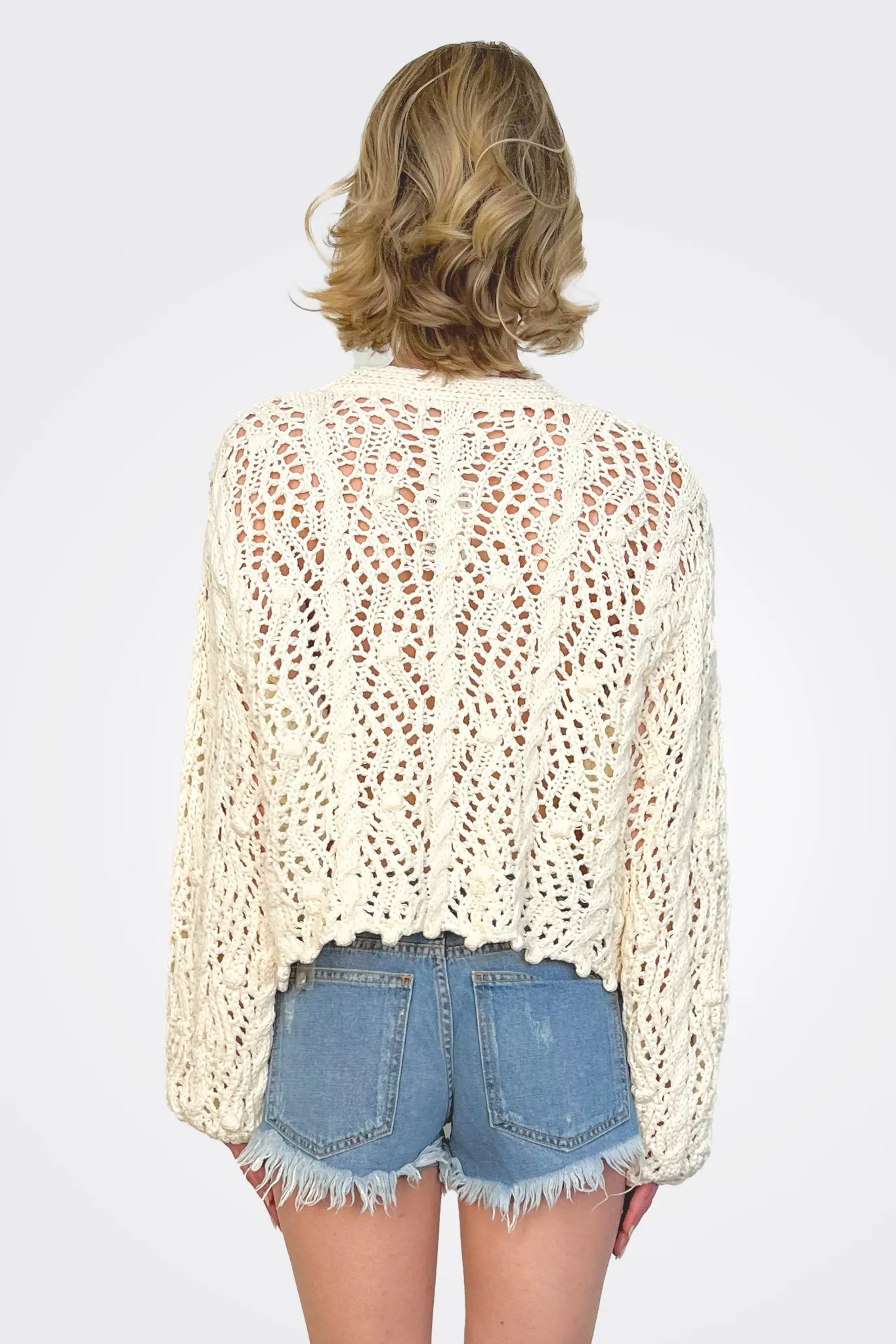 Eyelet Cardigan - Ivory