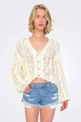 Eyelet Cardigan - Ivory