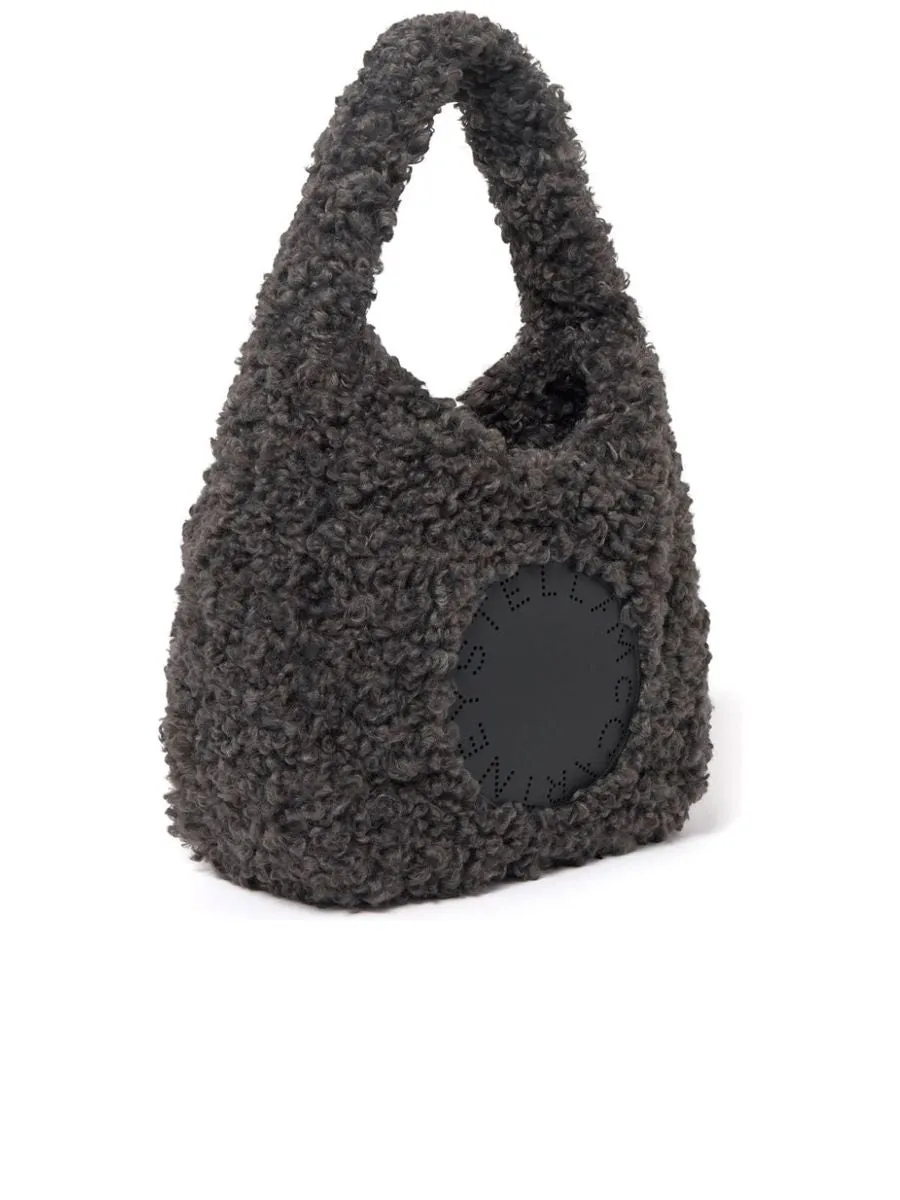 Fauxfur Appliqu Logo Shoulder Bag