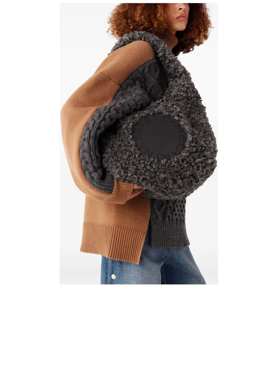 Fauxfur Appliqu Logo Shoulder Bag