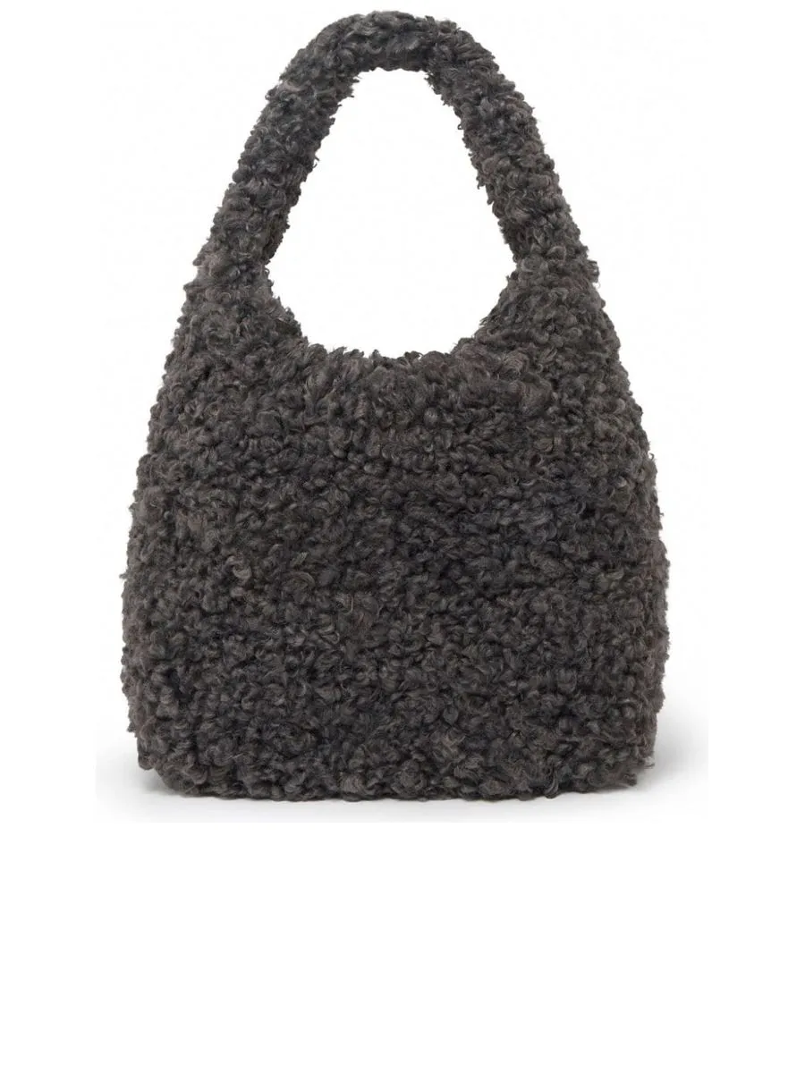 Fauxfur Appliqu Logo Shoulder Bag