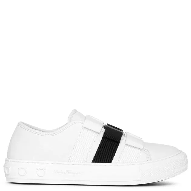 Ferragamo Nataly white bow sneakers