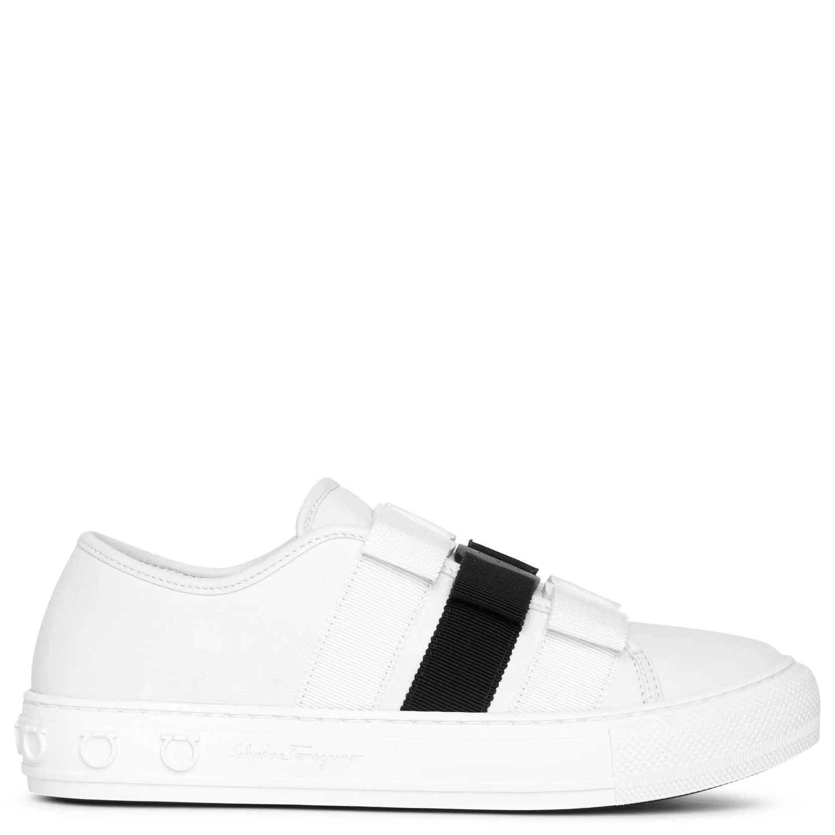 Ferragamo Nataly white bow sneakers