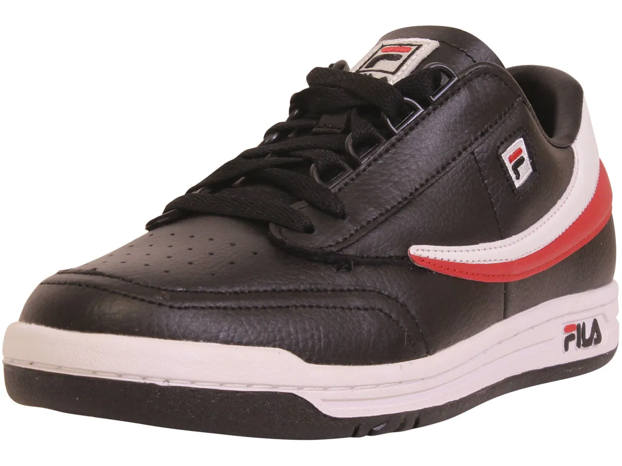 Fila Men's Original Tennis Sneakers Low Top Black/White/Red Sz: 10 1VT13040