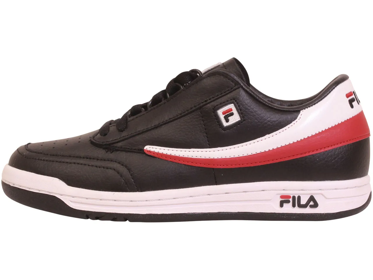 Fila Men's Original Tennis Sneakers Low Top Black/White/Red Sz: 10 1VT13040