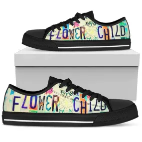 Flower Child On The Way Low Top Tennis Shoe(black)