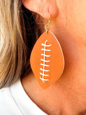 Football Earring in Orange