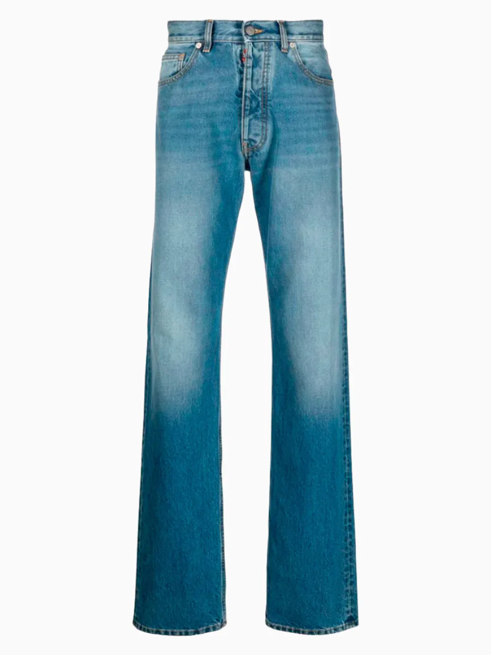 Four-stitch straight-leg jeans