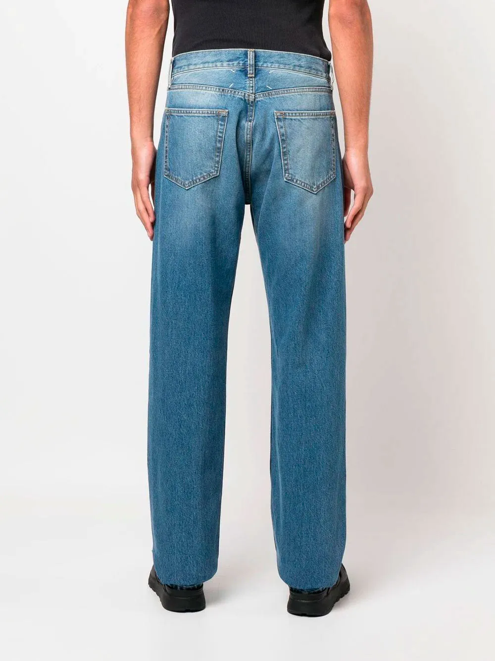 Four-stitch straight-leg jeans