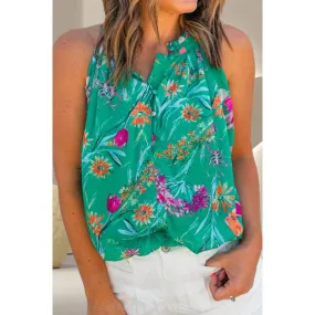 Frill Printed Grecian Tank