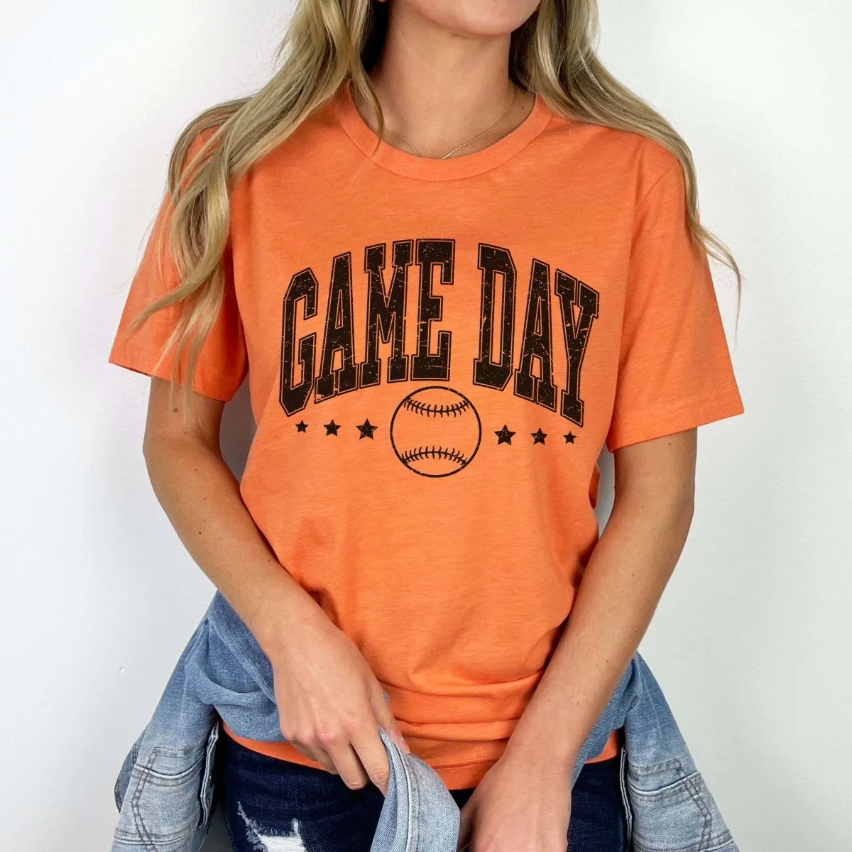 Game Day Baseball And Stars Tee