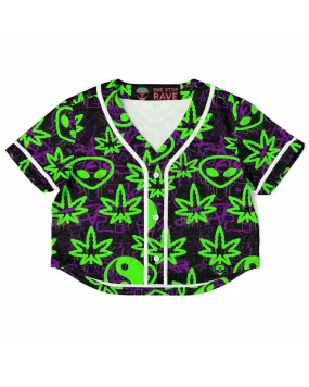 Ganja Graffiti Cropped Baseball Jersey