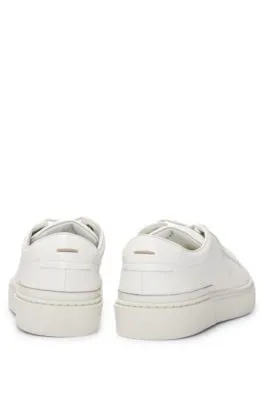 Gary grained-leather trainers with logo lace loop