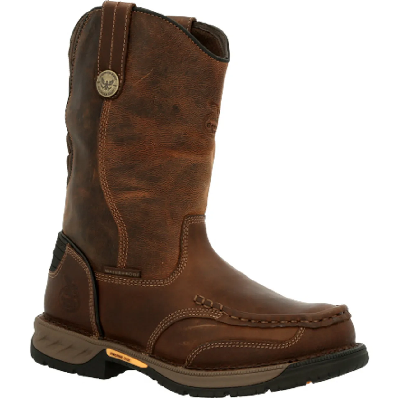 Georgia Boot Mens Athens 360 Waterproof Pull-On Work Boot GB00441 BROWN