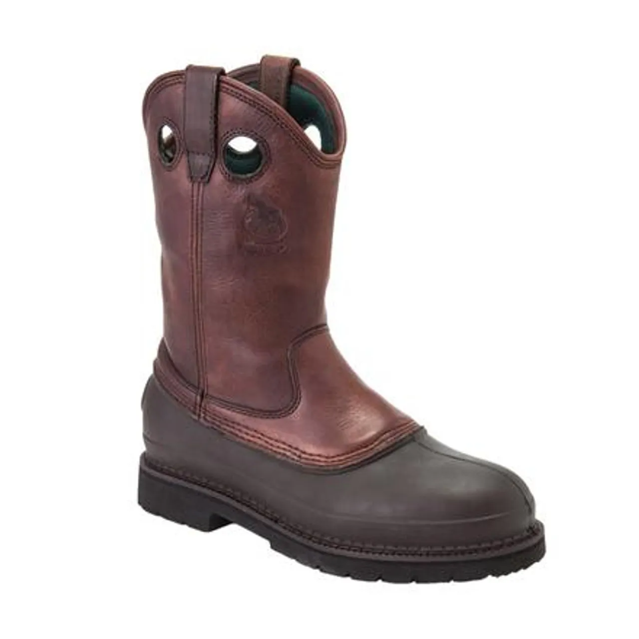 Georgia Boot Mens Muddog Steel Toe Wellington Work Boot G5655 SOGGY BROWN