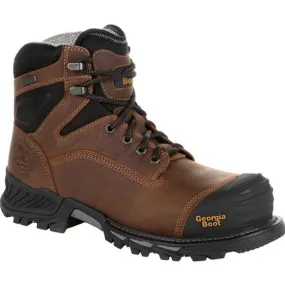 Georgia Boot Mens Rumbler Composite Toe Waterproof Work Boot GB00284 BLACK AND BROWN