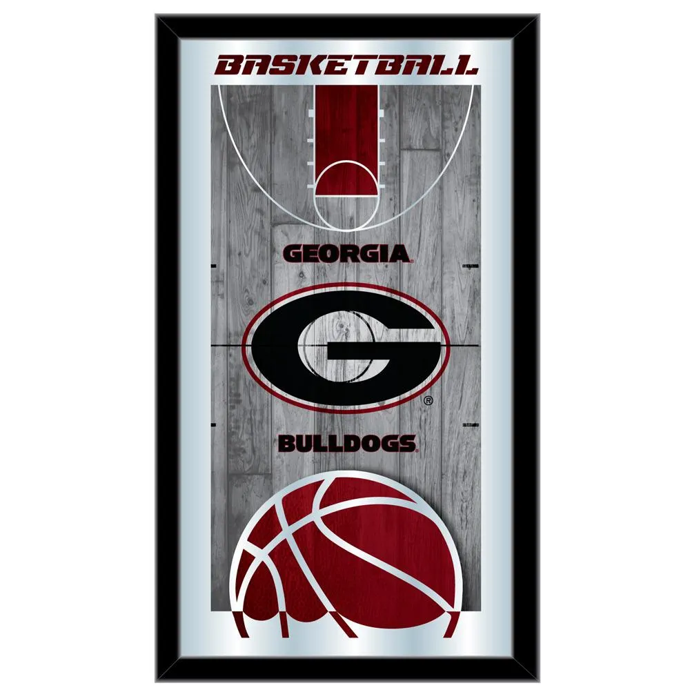 Georgia Bulldogs HBS Red Basketball Framed Hanging Glass Wall Mirror (26x15)