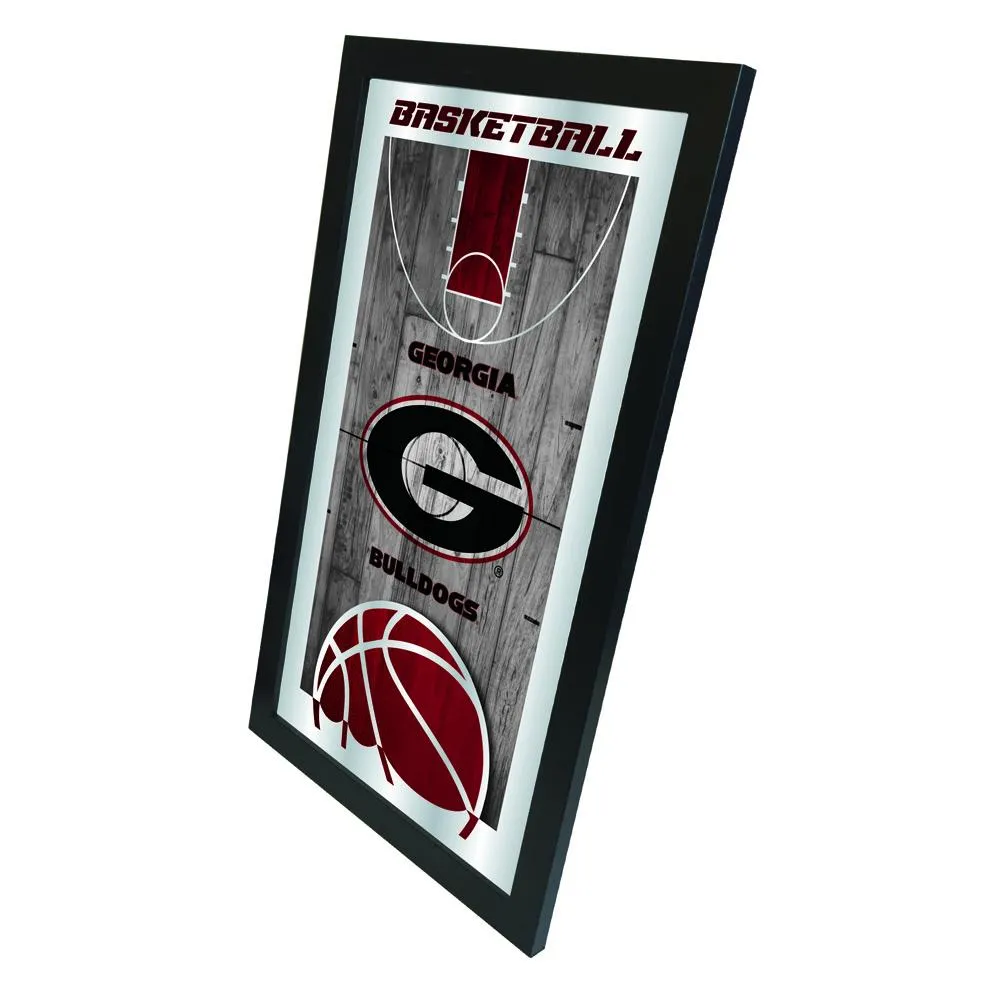 Georgia Bulldogs HBS Red Basketball Framed Hanging Glass Wall Mirror (26x15)