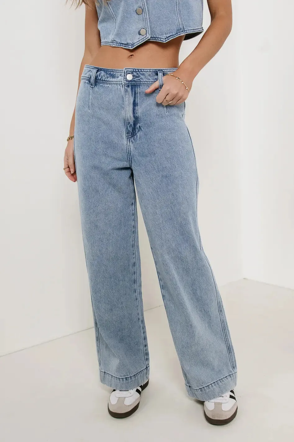 Georgia Wide Leg Jeans in Light Wash - FINAL SALE