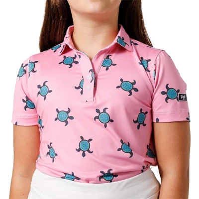 Girls' Waggle Golf Turtle Time Golf Polo