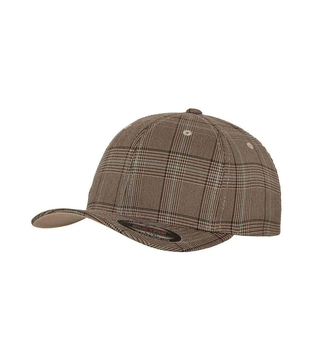 Glen checked baseball cap brown/khaki Flexfit