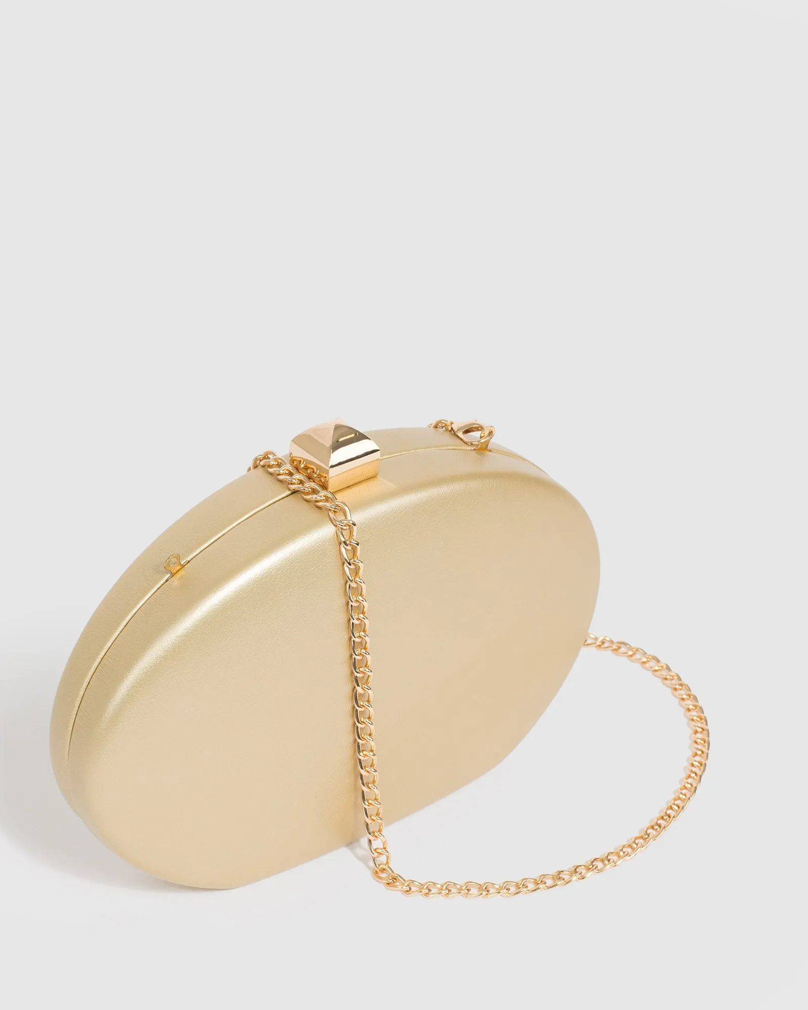 Gold Gracie Hardcase Clutch Bag