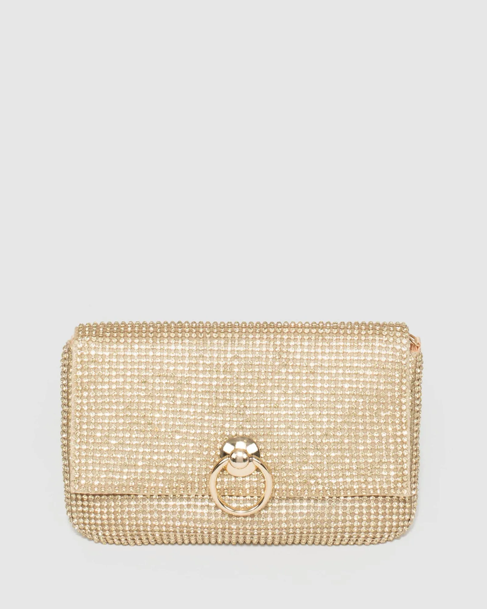 Gold Jamila Disc Clutch Bag