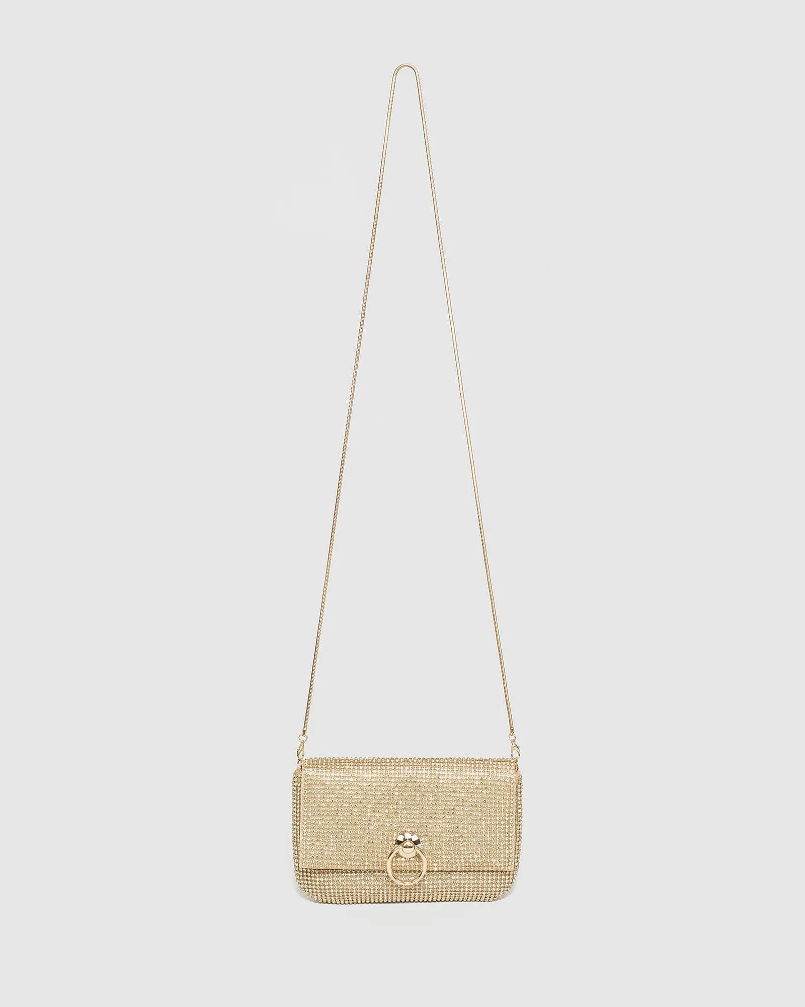 Gold Jamila Disc Clutch Bag