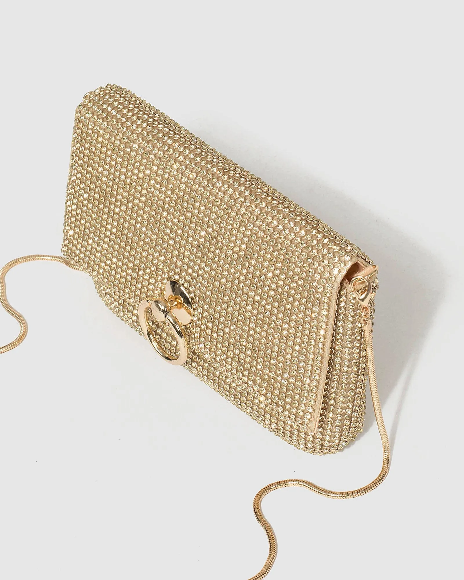 Gold Jamila Disc Clutch Bag