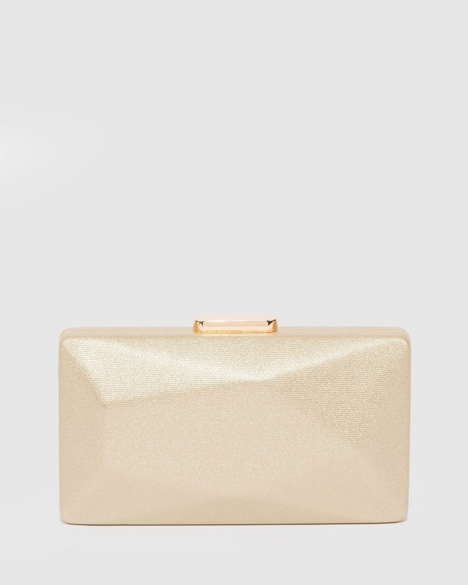 Gold Liza Geo Hardcase Clutch Bag