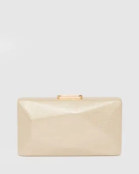 Gold Liza Geo Hardcase Clutch Bag