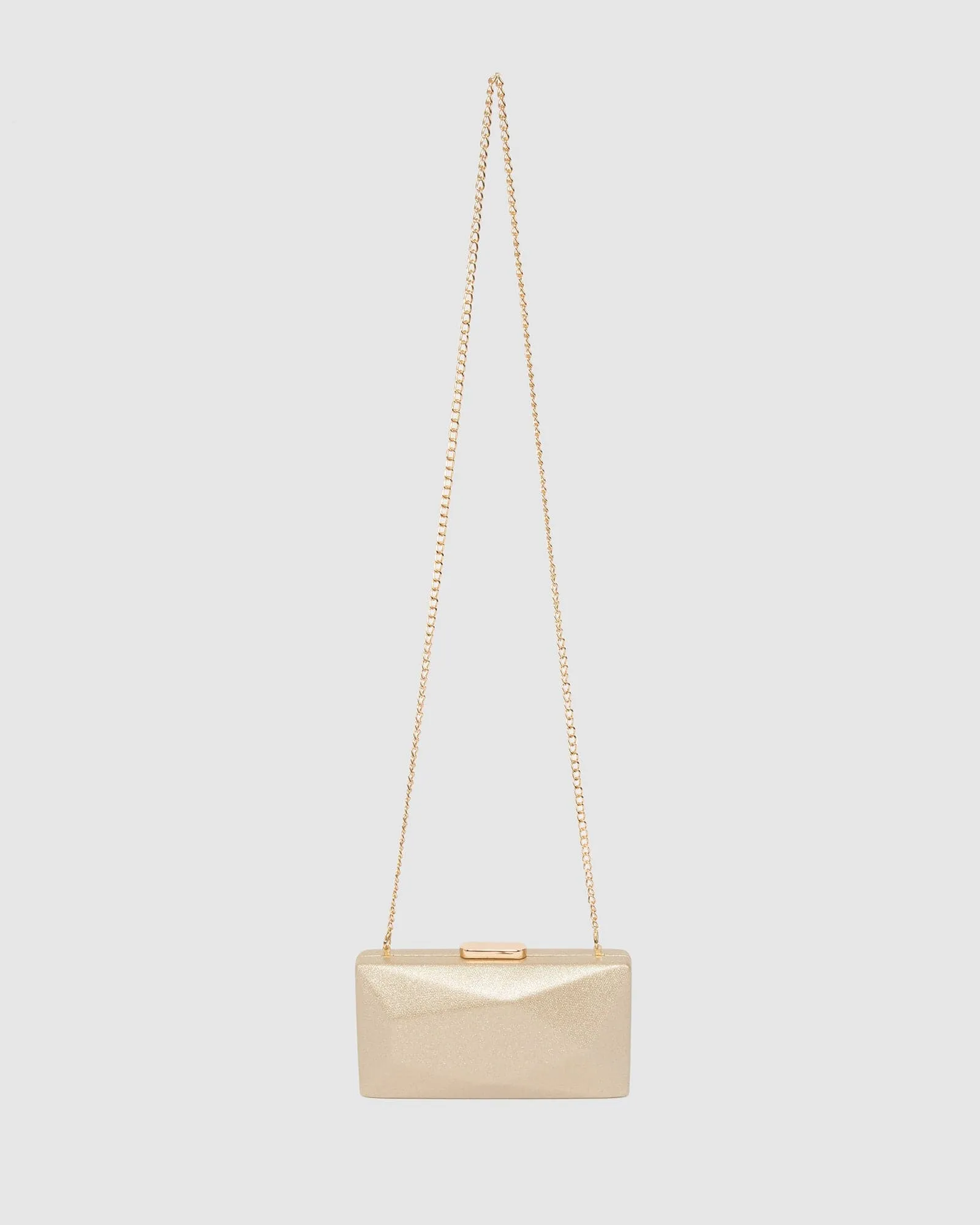 Gold Liza Geo Hardcase Clutch Bag