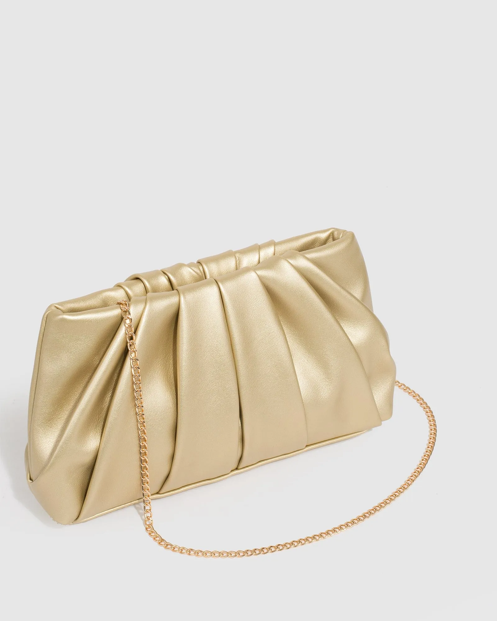 Gold Lucy Pouch Clutch Bag