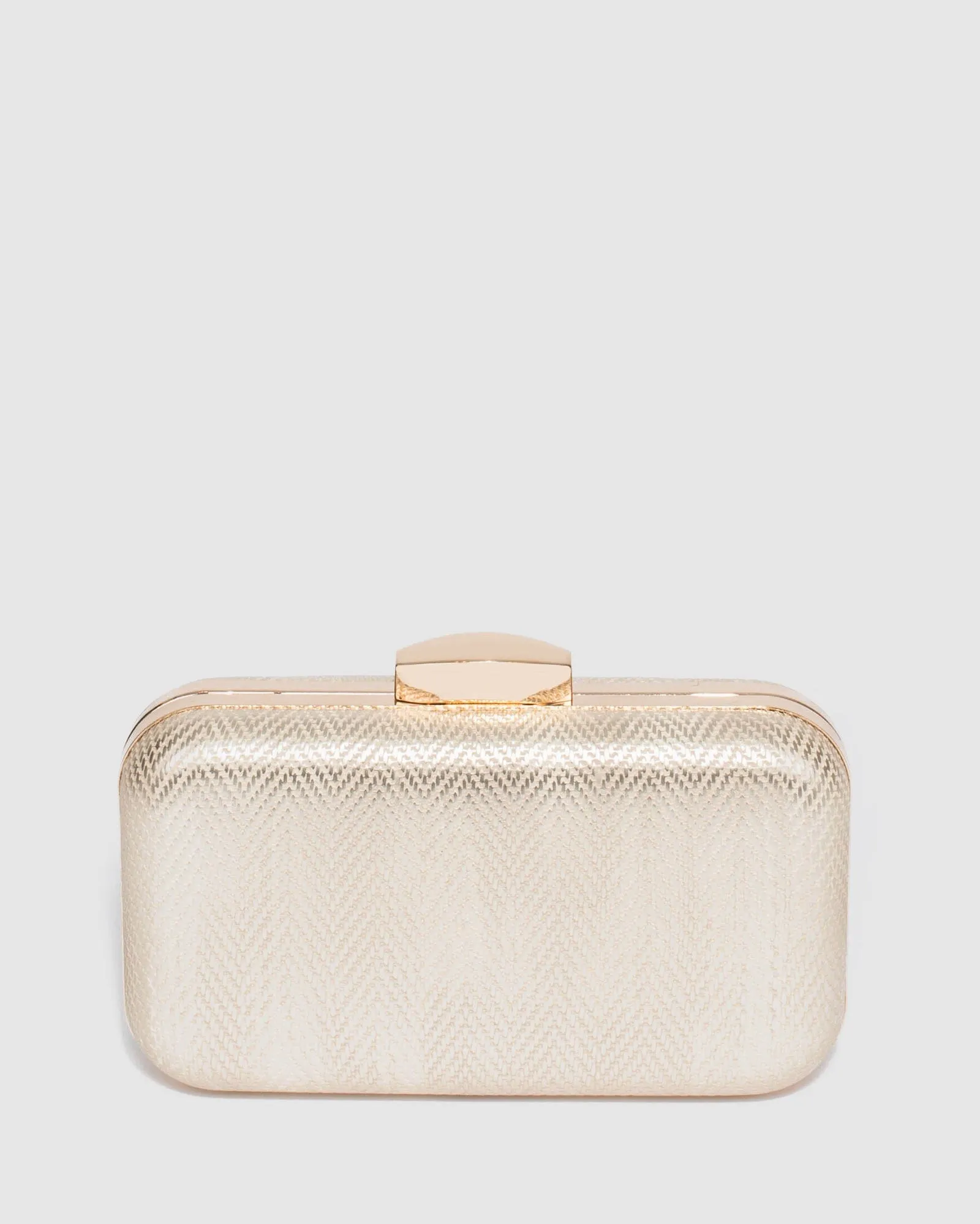 Gold Penelope Hardcase Clutch Bag