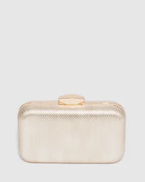 Gold Penelope Hardcase Clutch Bag