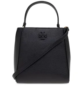 Grained Texture Shoulder Bag With Tonal Logo Plaque