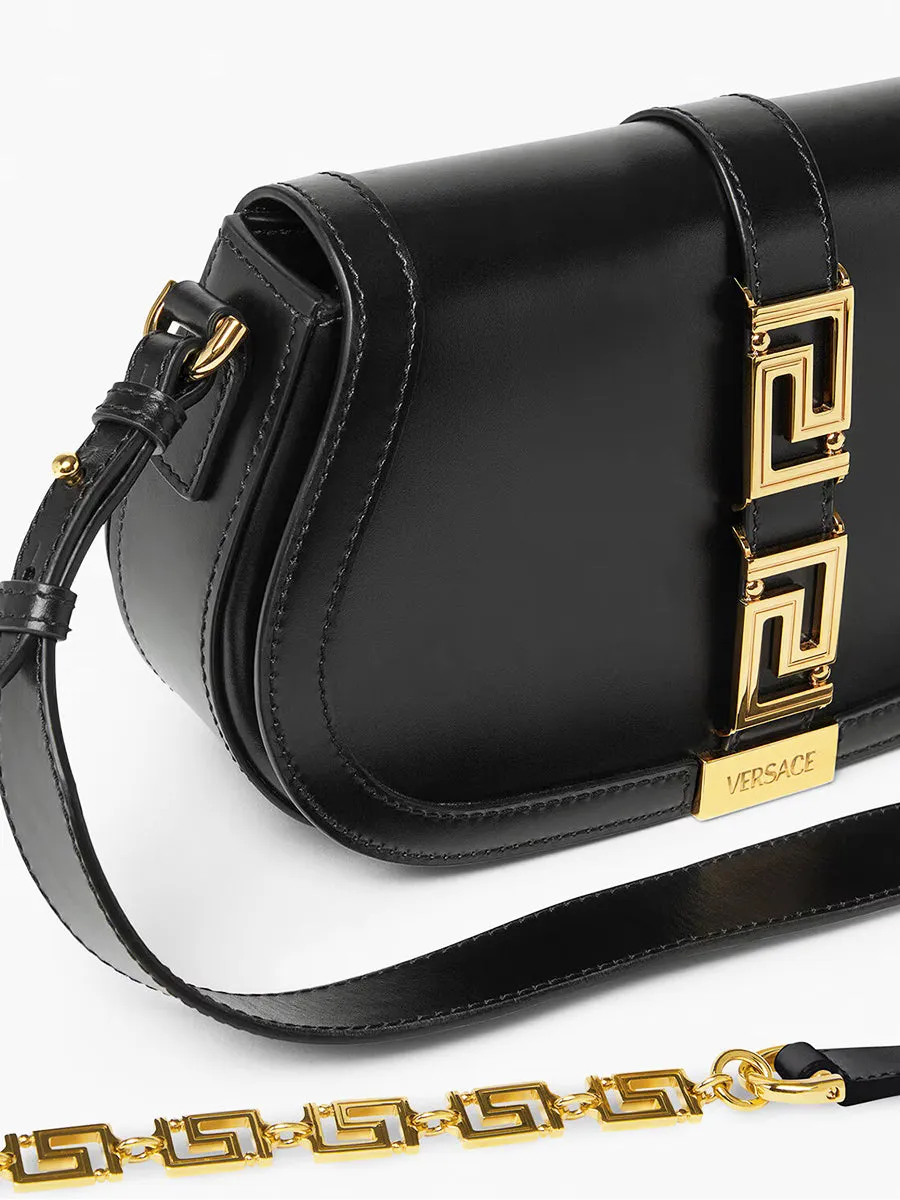 Greca Goddess Shoulder Bag in Black