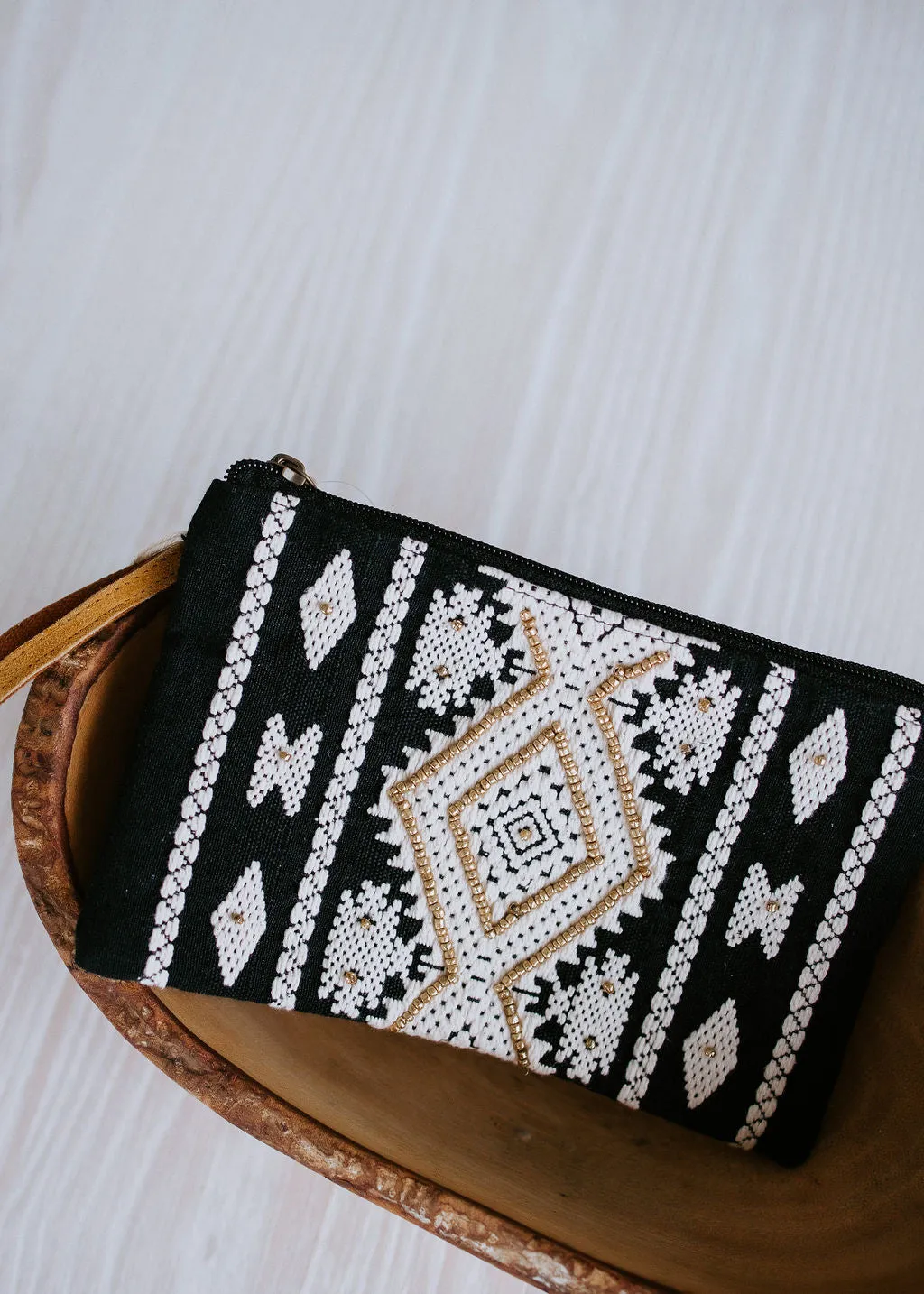 Hana Pattern Bead Clutch